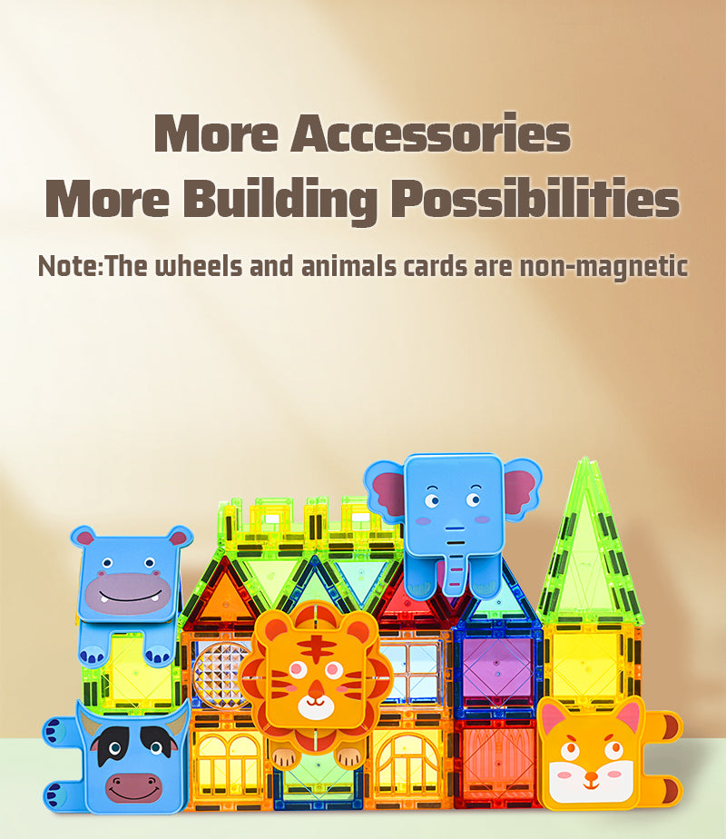 100 PCS Magnetic Tiles for Kids, Stem Learning Toys, Montessori Magnetic Blocks for kids and toddlers