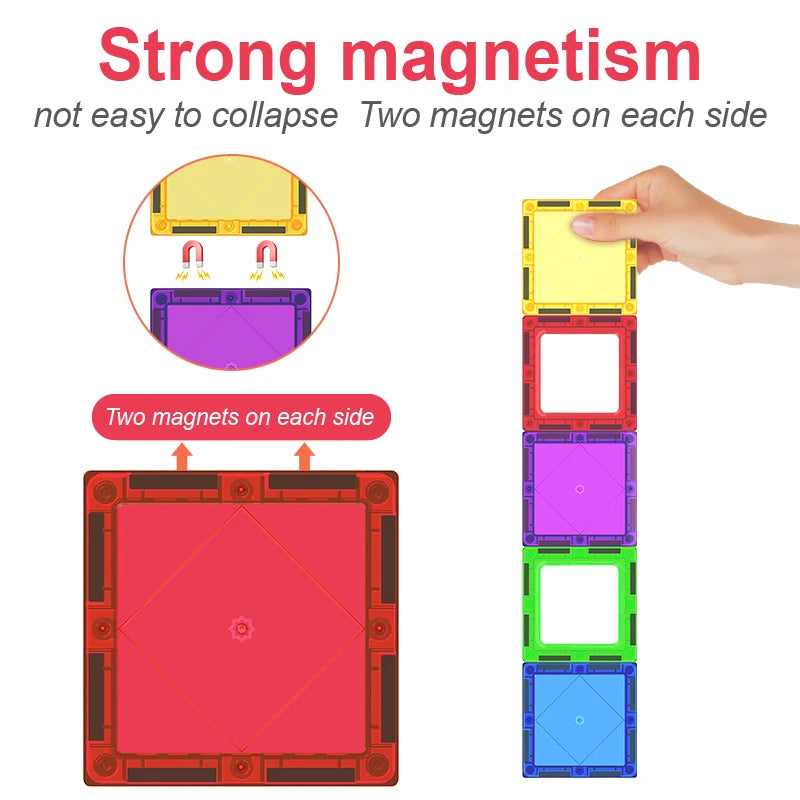 60 pcs Magnetic Tiles for Kids, Stem Learning Toys, Montessori Magnetic Blocks for kids and toddlers